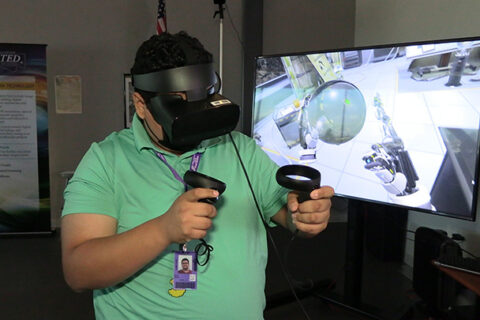 Student using Virtual Reality Headset