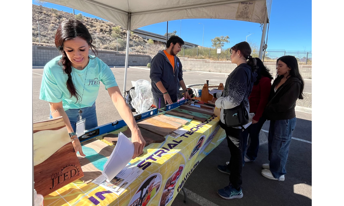 Teacher and Student at Display Table