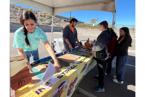 Teacher and Student at Display Table