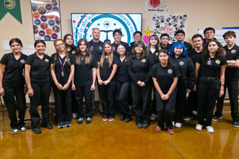 Students and Teacher Class Picture
